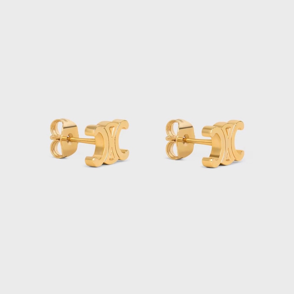 CELINE TRIOMPHE STUDS IN BRASS WITH GOLD FINISH - Picture 6 of 6